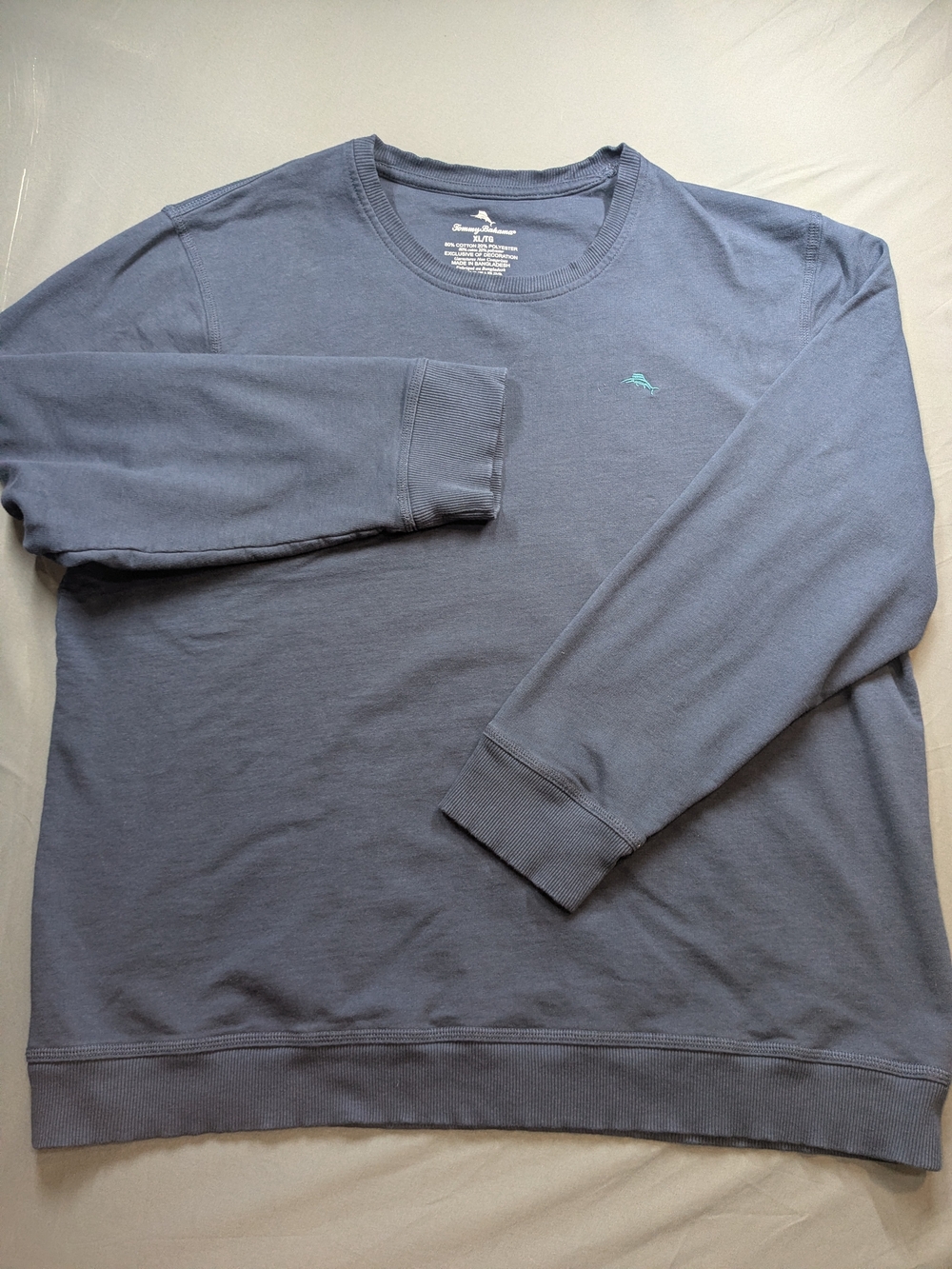 Tommy Bahama Crewneck Sweatshirt in Slate Blue with Teal Logo